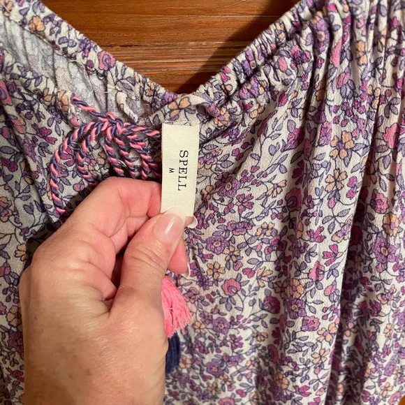 Spell Little Bird Jumpsuit in Lavender Floral Wide-Leg - Picture 4 of 7